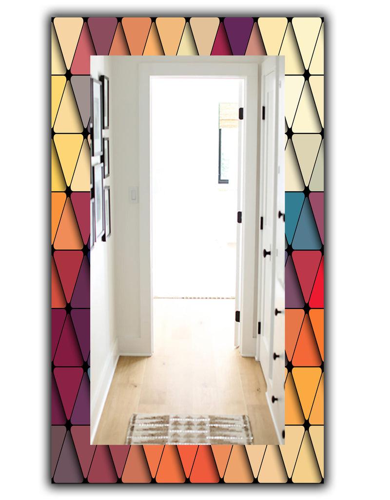 DesignQ Triangular Colourfields 22 - Modern Mirror - Wall Mirror