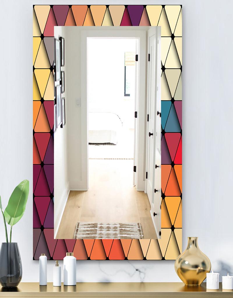 DesignQ Triangular Colourfields 22 - Modern Mirror - Wall Mirror