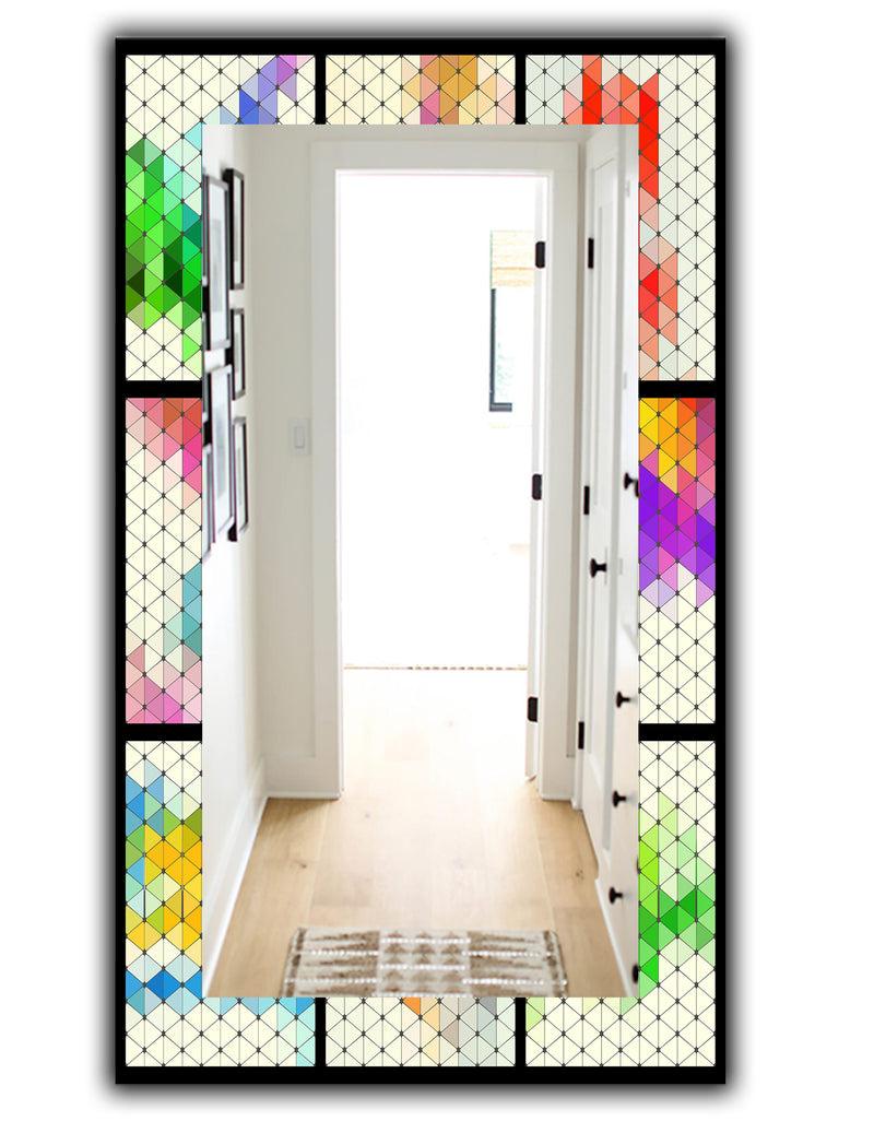 DesignQ Triangular Colourfields 24 - Modern Mirror - Wall Mirror