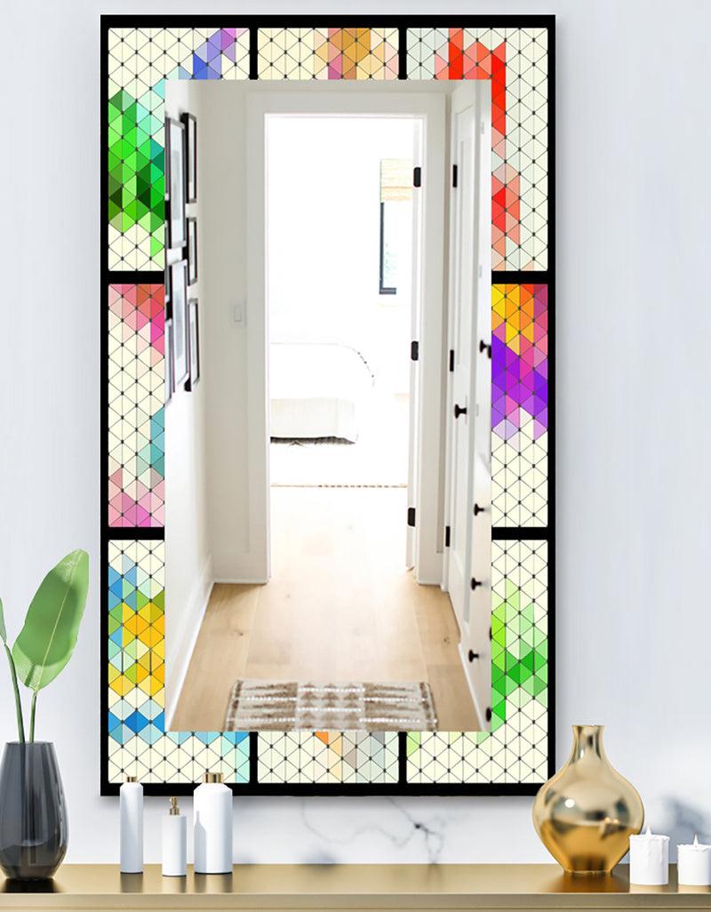 DesignQ Triangular Colourfields 24 - Modern Mirror - Wall Mirror