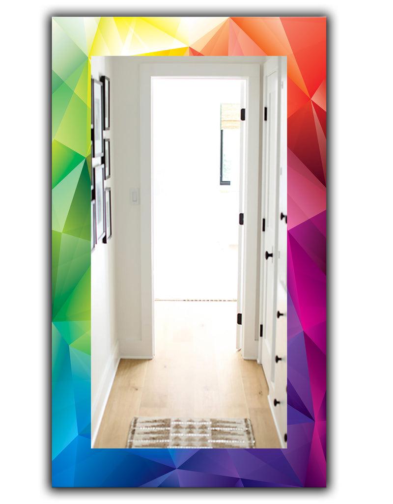 DesignQ Triangular Colourfields 25 - Modern Mirror - Wall Mirror