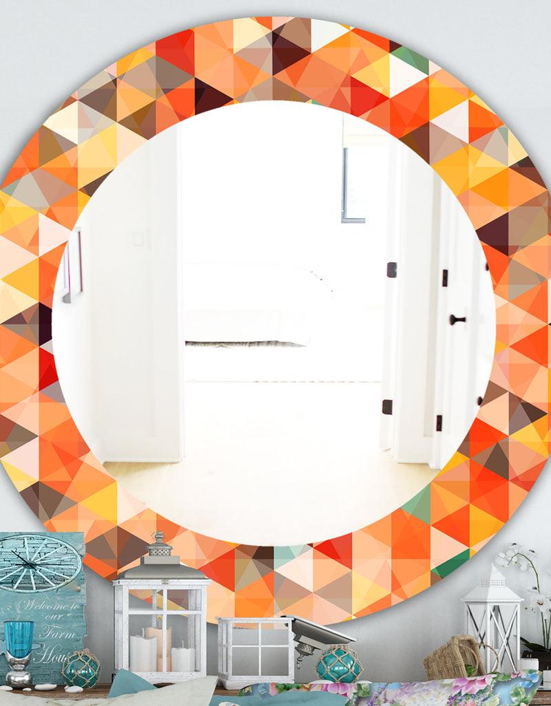 DesignQ Triangular Colourfields 27 - Traditional Mirror - Oval or Round Wall Mirror