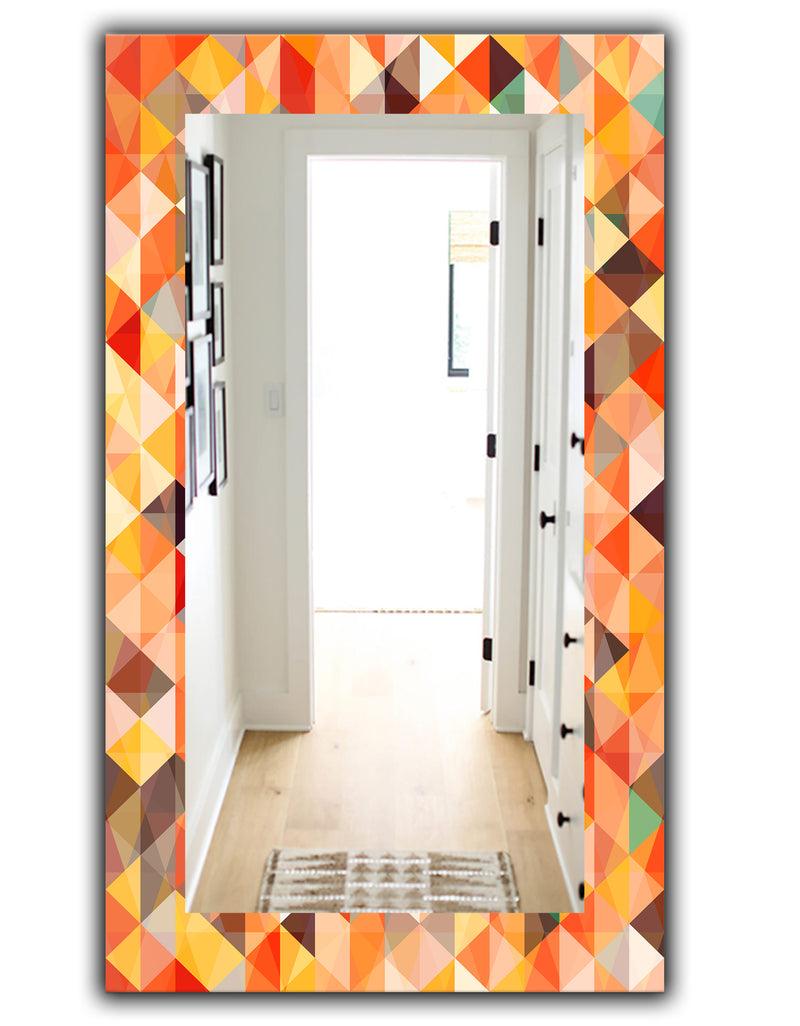 DesignQ Triangular Colourfields 27 - Traditional Mirror - Wall Mirror