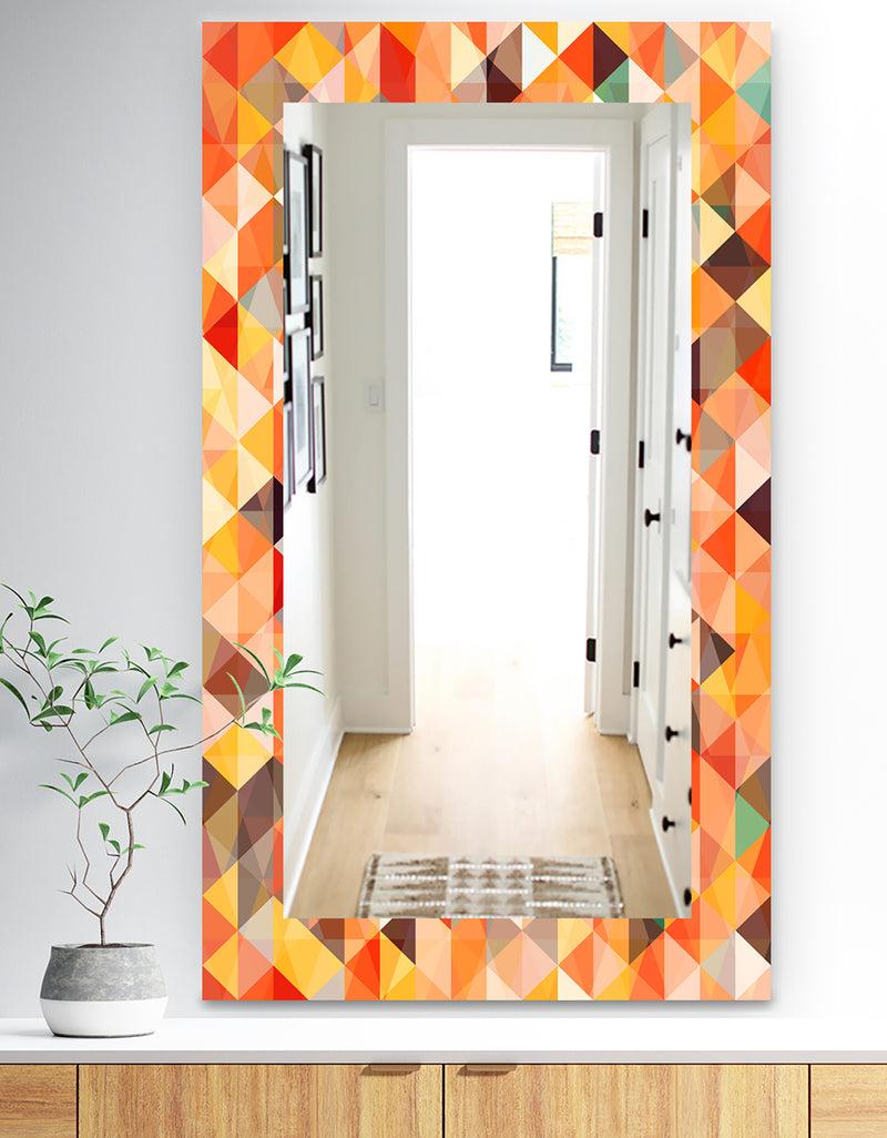 DesignQ Triangular Colourfields 27 - Traditional Mirror - Wall Mirror