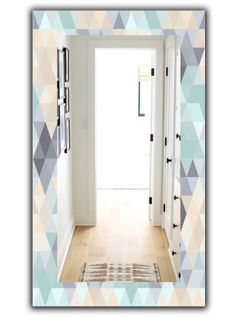 DesignQ Triangular Colourfields 28 - Modern Mirror - Frameless Wall Mirror