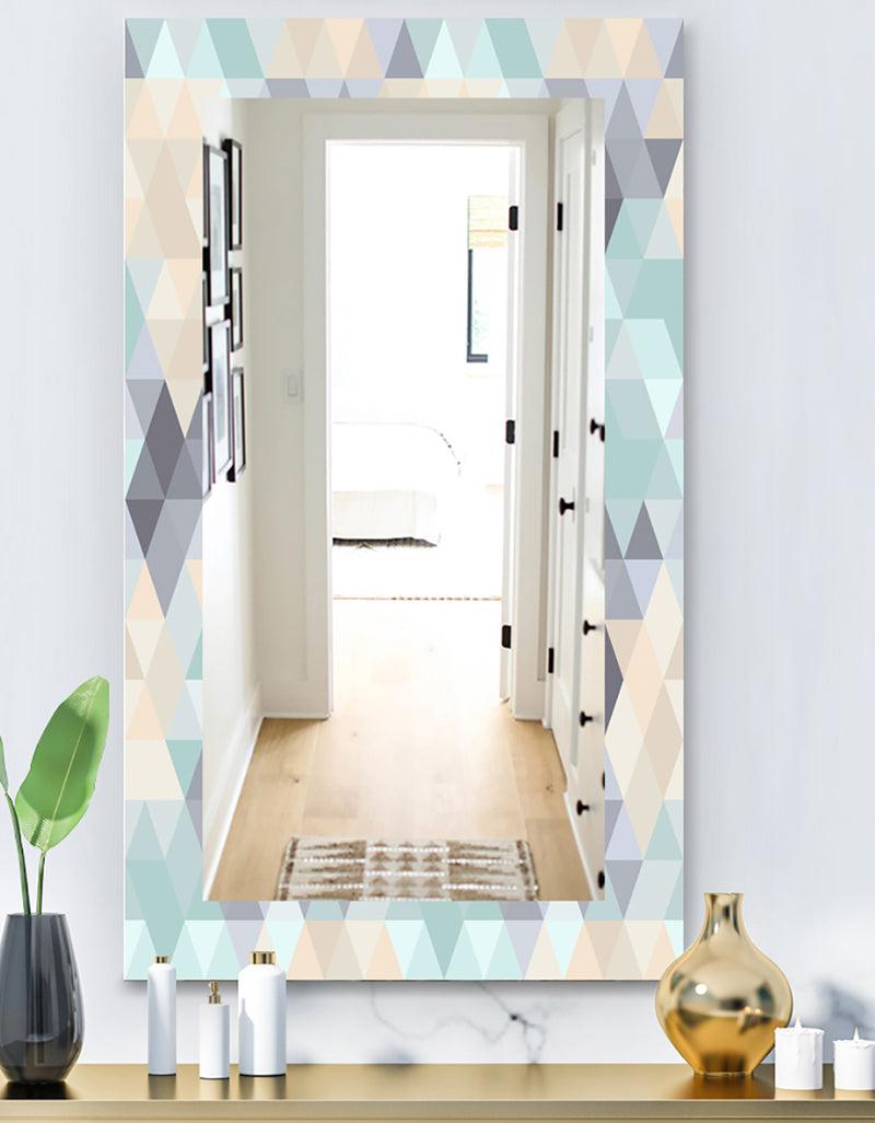 DesignQ Triangular Colourfields 28 - Modern Mirror - Frameless Wall Mirror
