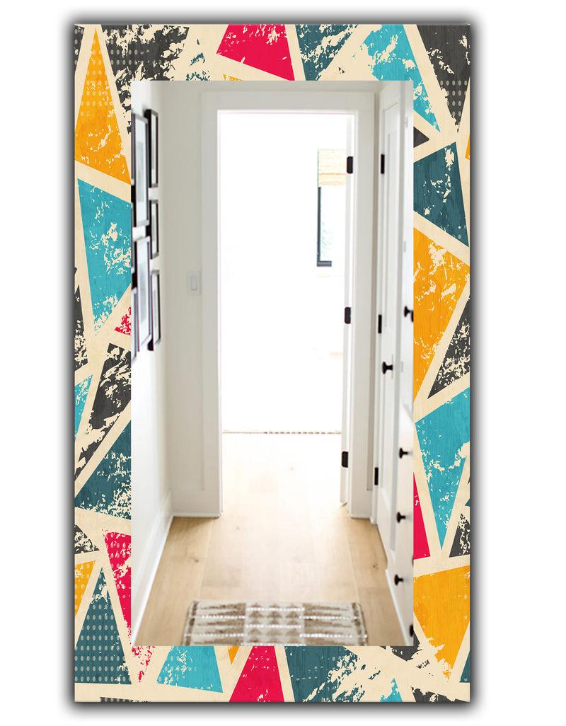 DesignQ Triangular Colourfields 29 - Modern Mirror - Frameless Wall Mirror