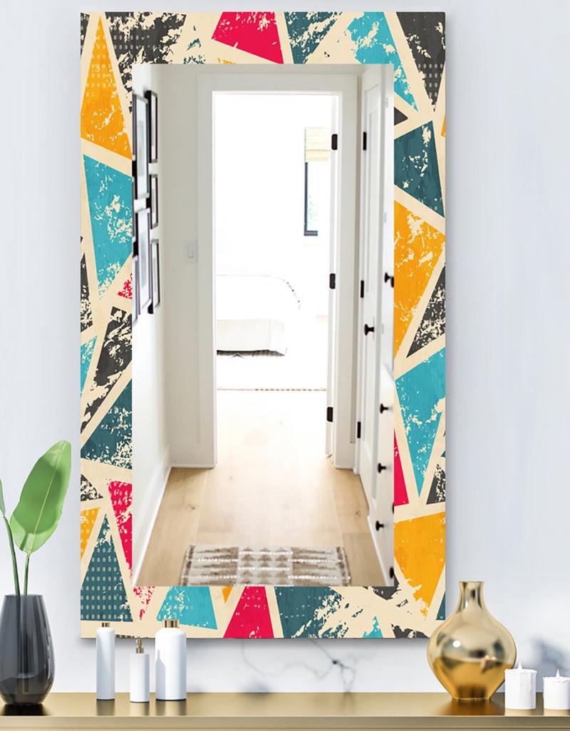 DesignQ Triangular Colourfields 29 - Modern Mirror - Frameless Wall Mirror