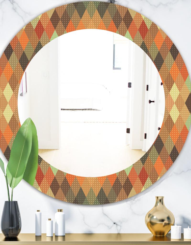 DesignQ Triangular Colourfields 30 - Modern Mirror - Oval or Round Wall Mirror