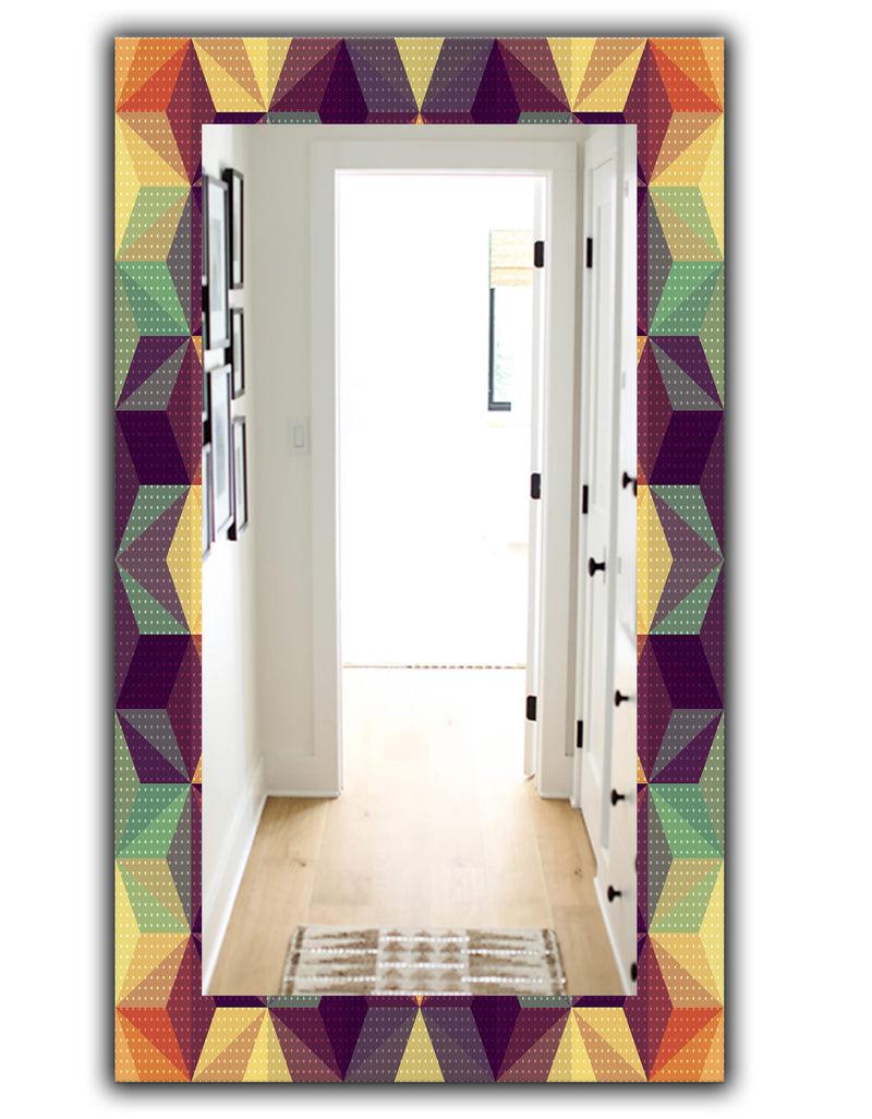 DesignQ Triangular Colourfields 31 - Modern Mirror - Vanity Mirror