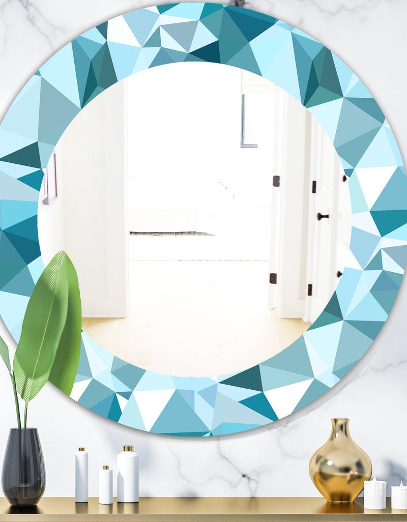 DesignQ Triangular Colourfields 33 - Mid-Century Mirror - Oval or Round Wall Mirror