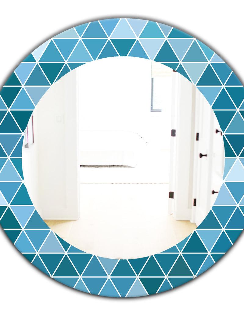 DesignQ Triangular Colourfields 34 - Modern Mirror - Oval Or Round Wall Mirror