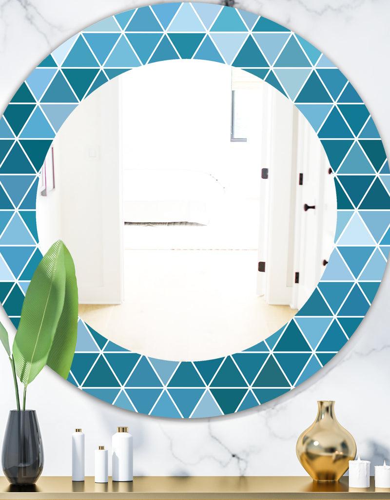 DesignQ Triangular Colourfields 34 - Modern Mirror - Oval or Round Wall Mirror