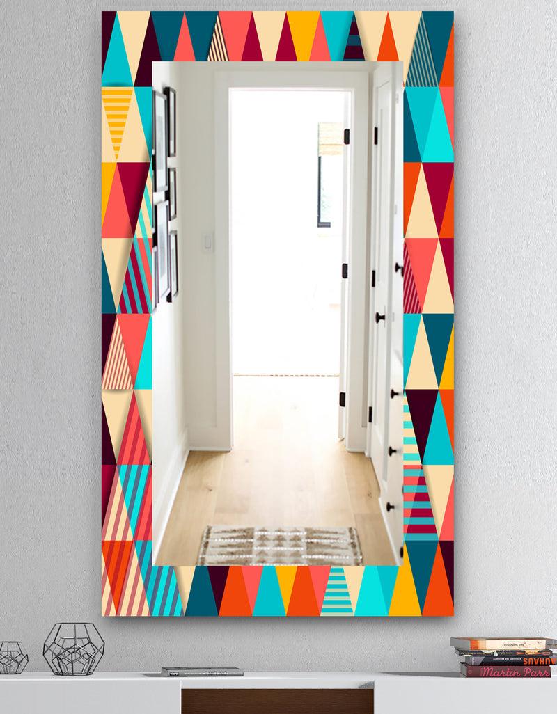 DesignQ Triangular Colourfields 35 - Mid-Century Mirror - Wall Mirror