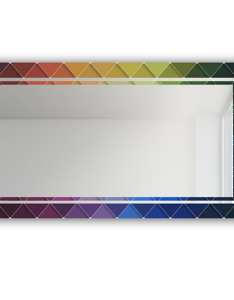 DesignQ Triangular Colourfields 37 - Glam Mirror - Modern Vanity Mirror