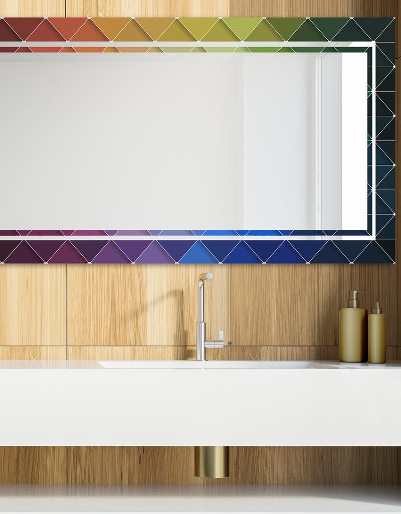 DesignQ Triangular Colourfields 37 - Glam Mirror - Modern Vanity Mirror
