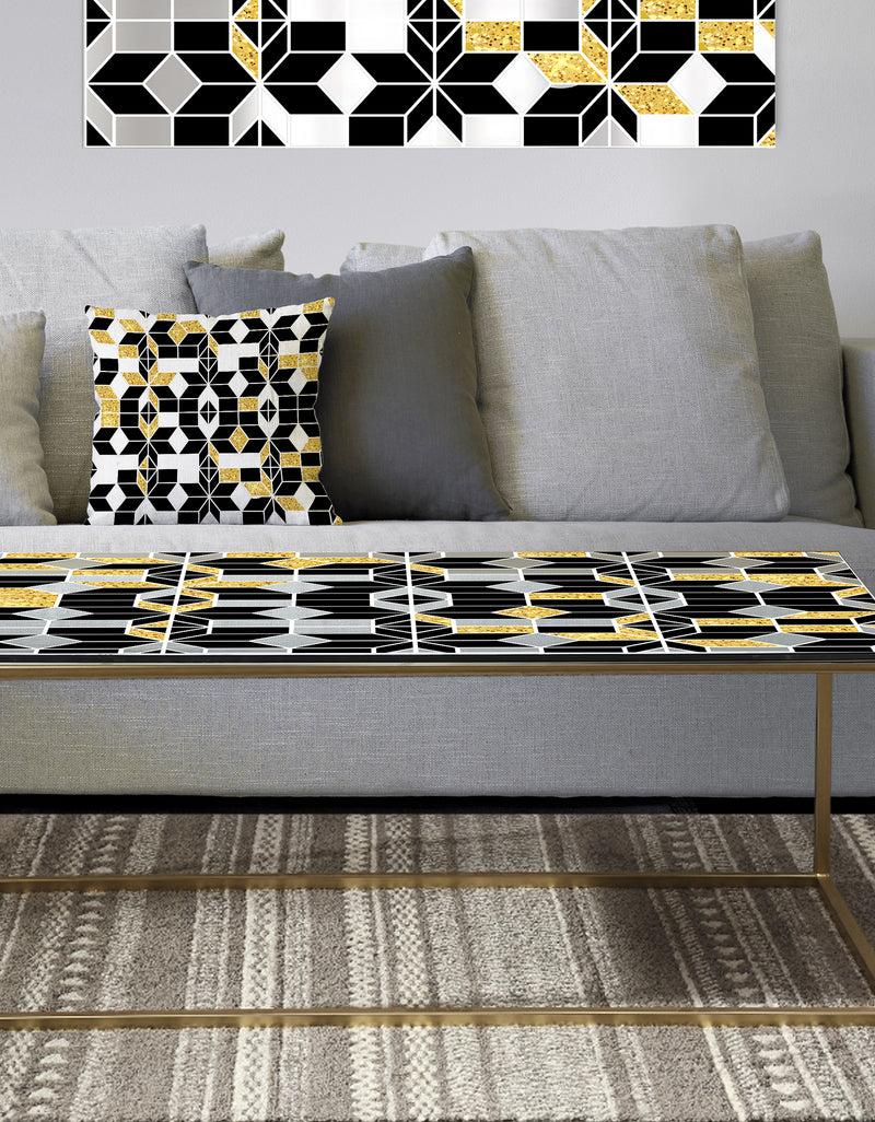 DesignQ Triangular Diamond Universe 1 - Metal Modern Coffee Table