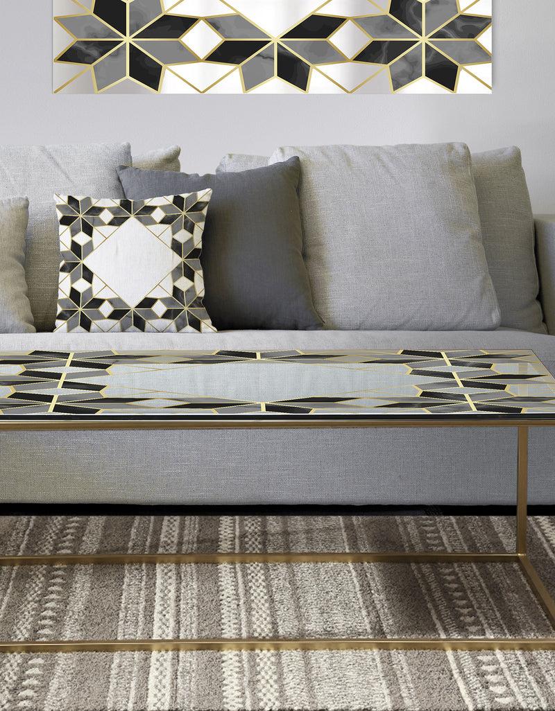 DesignQ Triangular Diamond Universe 2 - Metal Modern Coffee Table