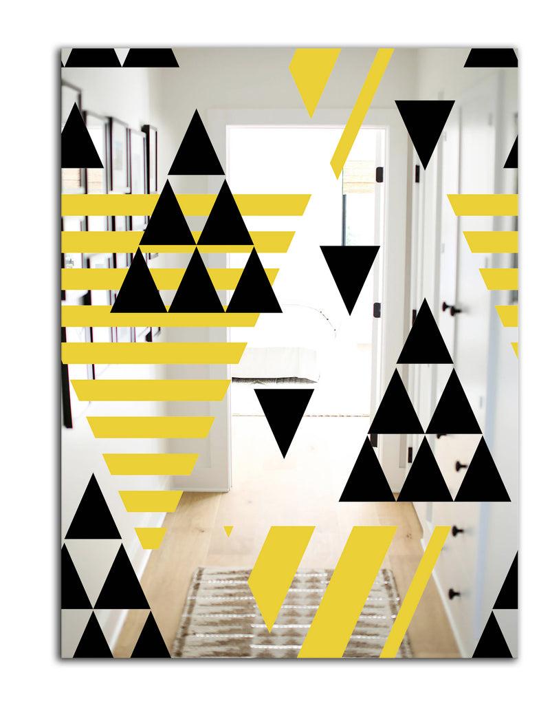 DesignQ Triangular Diamond Universe 3 - Mid Century Mirror - Contemporary Decorative Mirror