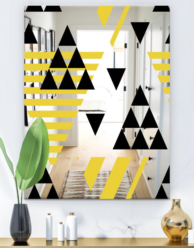DesignQ Triangular Diamond Universe 3 - Mid Century Mirror - Contemporary Decorative Mirror