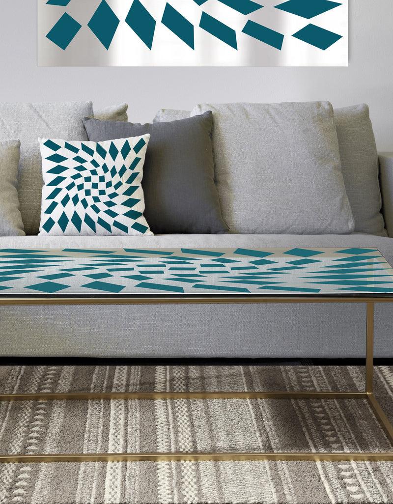 DesignQ Triangular Diamond Whirl 1 - Metal Modern Coffee Table