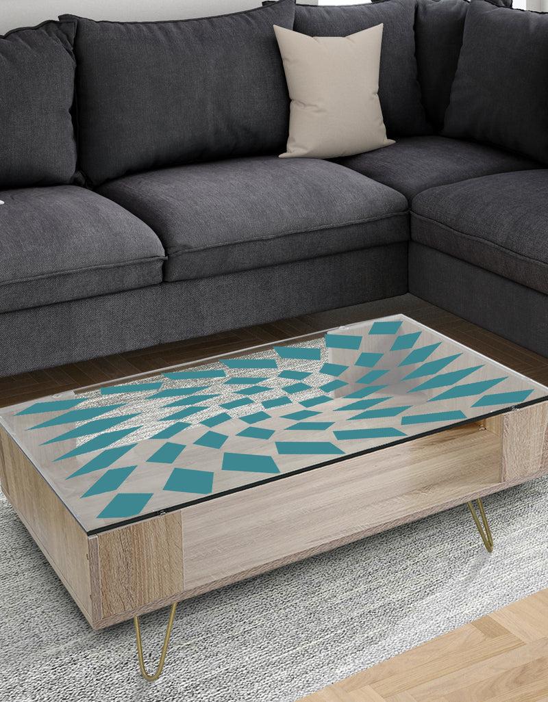 DesignQ Triangular Diamond Whirl 1 - Modern Coffee Table