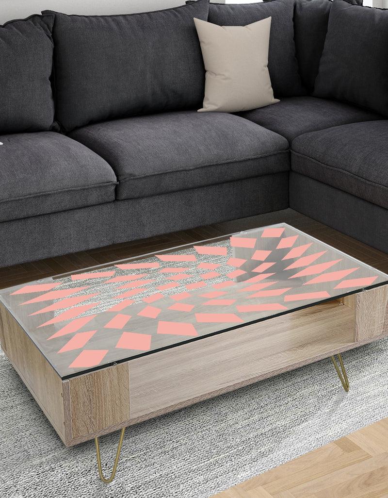 DesignQ Triangular Diamond Whirl 2 - Modern Coffee Table