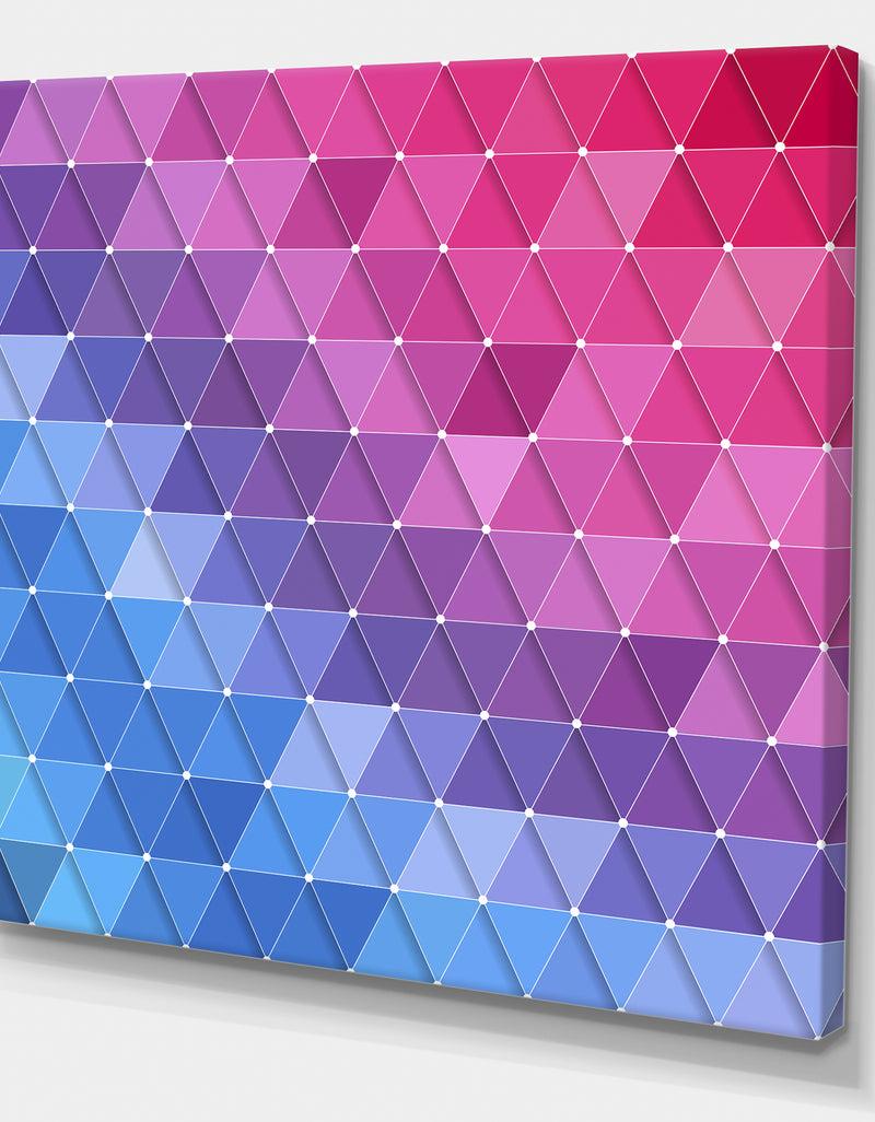 DesignQ Triangular Geometry In Blue Purple And Pink - Modern & Contemporary Canvas Art