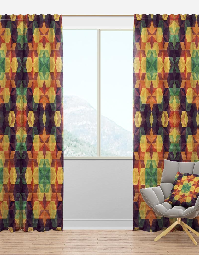 DesignQ Triangular Geometry Mosaic - Modern & Contemporary Curtain Panels