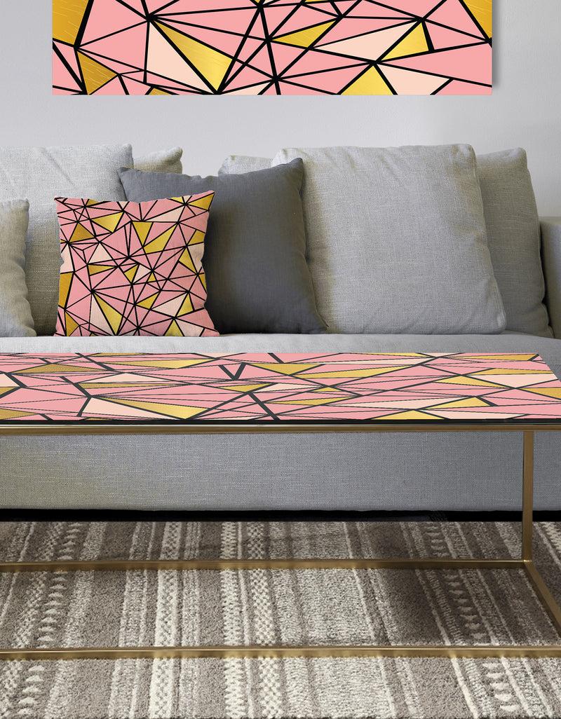 DesignQ Triangular Gold Design II - Metal Glam Coffee Table