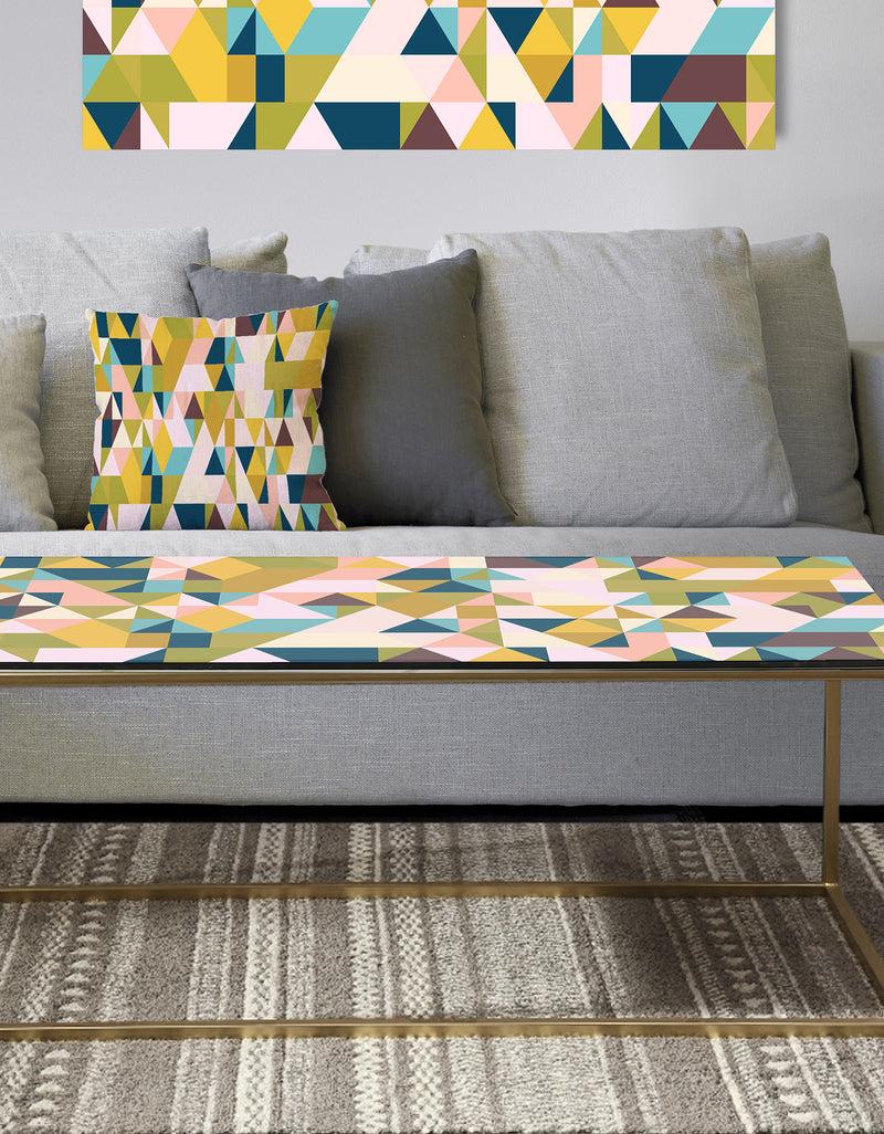 DesignQ Triangular Retro Design I - Metal Glam Coffee Table