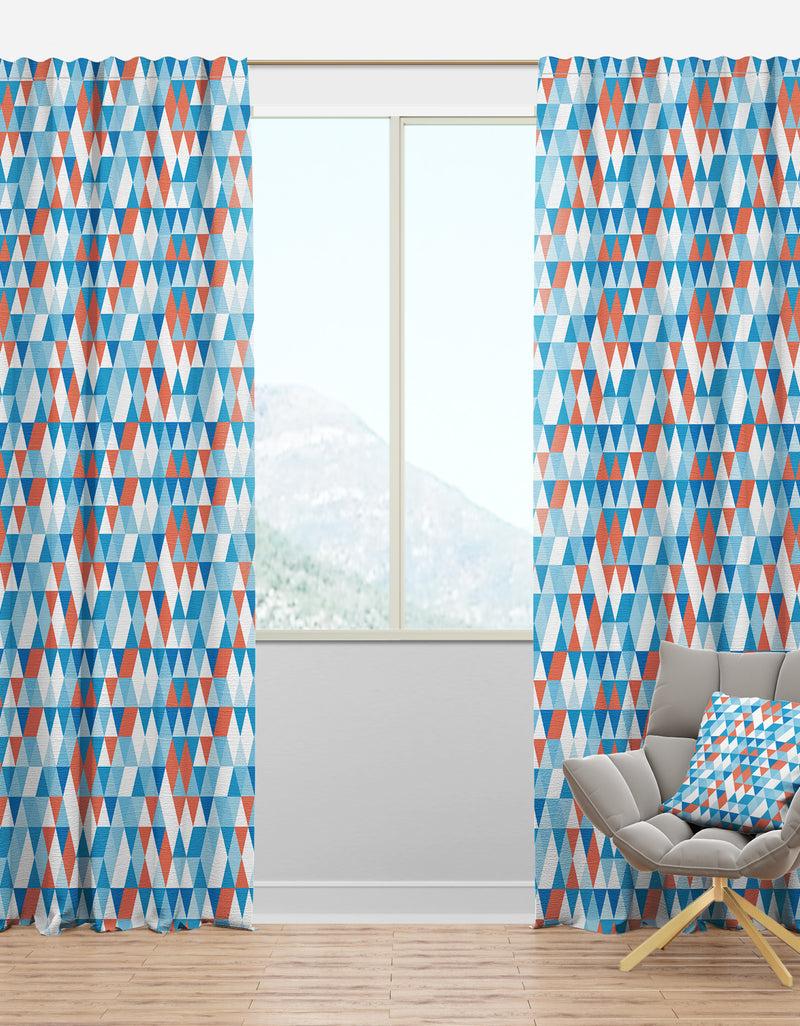 DesignQ Triangular Retro Design II - Mid-Century Modern Curtain Panels