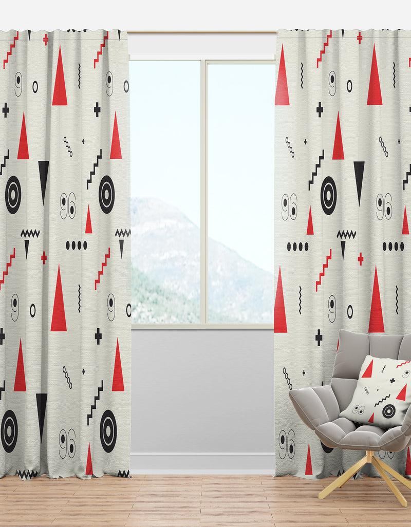 DesignQ Triangular Retro Design III - Mid-Century Modern Curtain Panels
