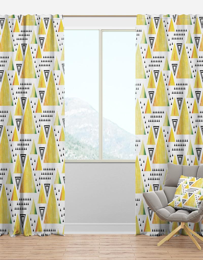 DesignQ Triangular Retro Design IV - Mid-Century Modern Curtain Panels