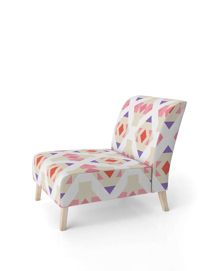 DesignQ Triangular Retro Design VII - Upholstered Mid-Century Accent Chair