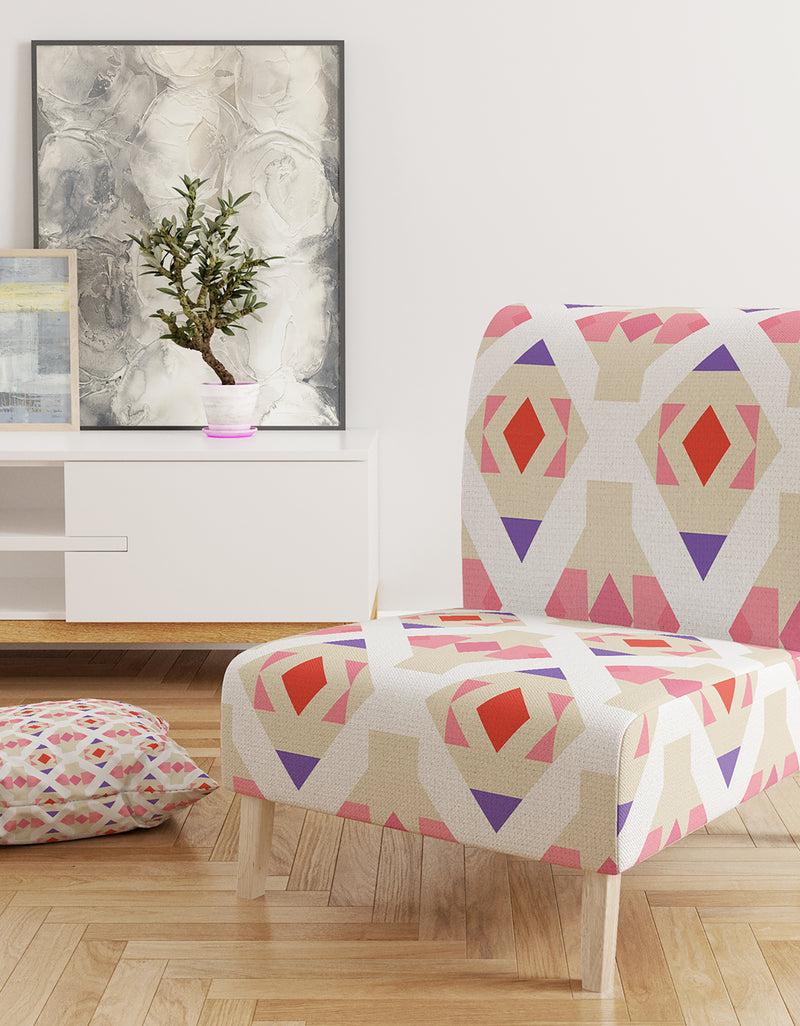DesignQ Triangular Retro Design VII - Upholstered Mid-Century Accent Chair