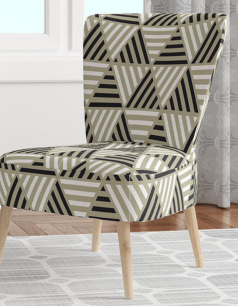 DesignQ Triangular Retro Design VIII - Upholstered Mid-Century Accent Chair