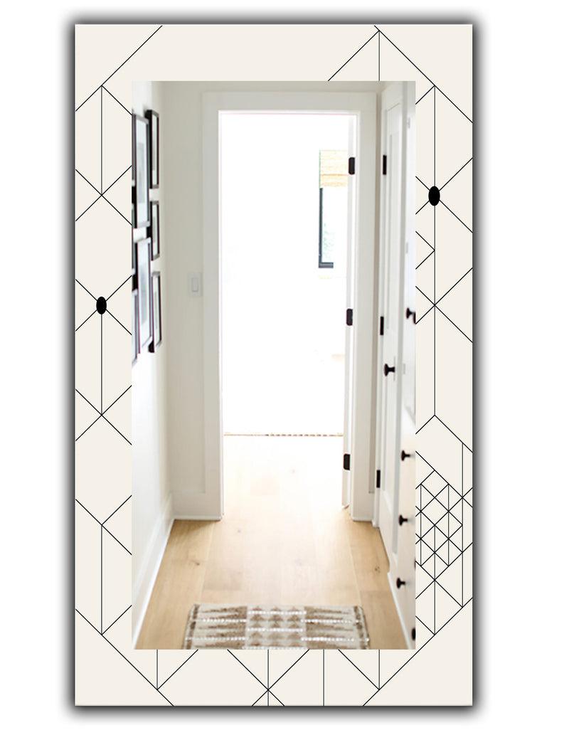 DesignQ Triangular Spacy Spheres 1 - Mid-Century Mirror - Wall Mirror