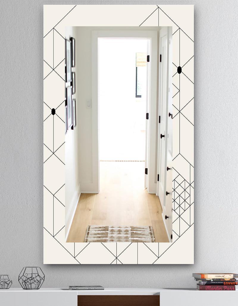 DesignQ Triangular Spacy Spheres 1 - Mid-Century Mirror - Wall Mirror