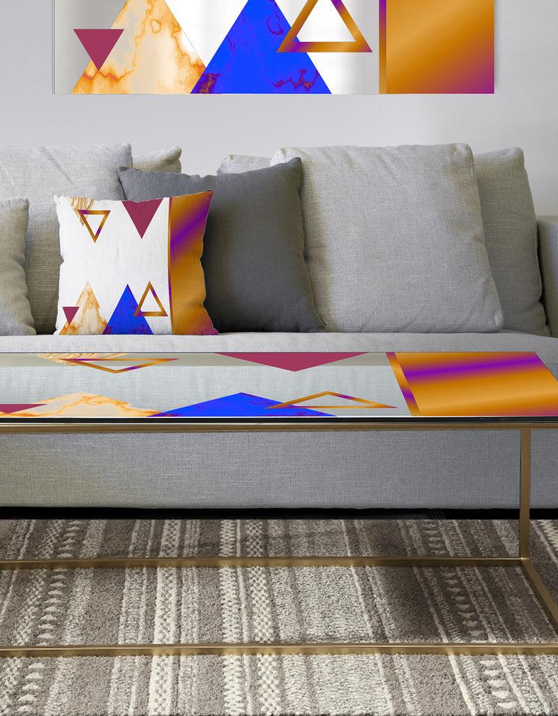 DesignQ Triangular Spacy Spheres 10 - Metal Modern Coffee Table