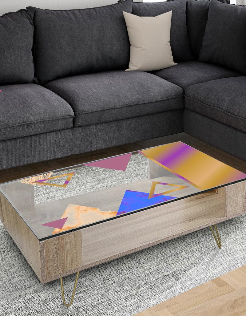 DesignQ Triangular Spacy Spheres 10 - Modern Coffee Table