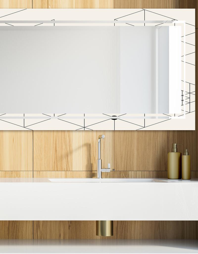 DesignQ Triangular Spacy Spheres 14 - Glam Mirror - Modern Vanity Mirror