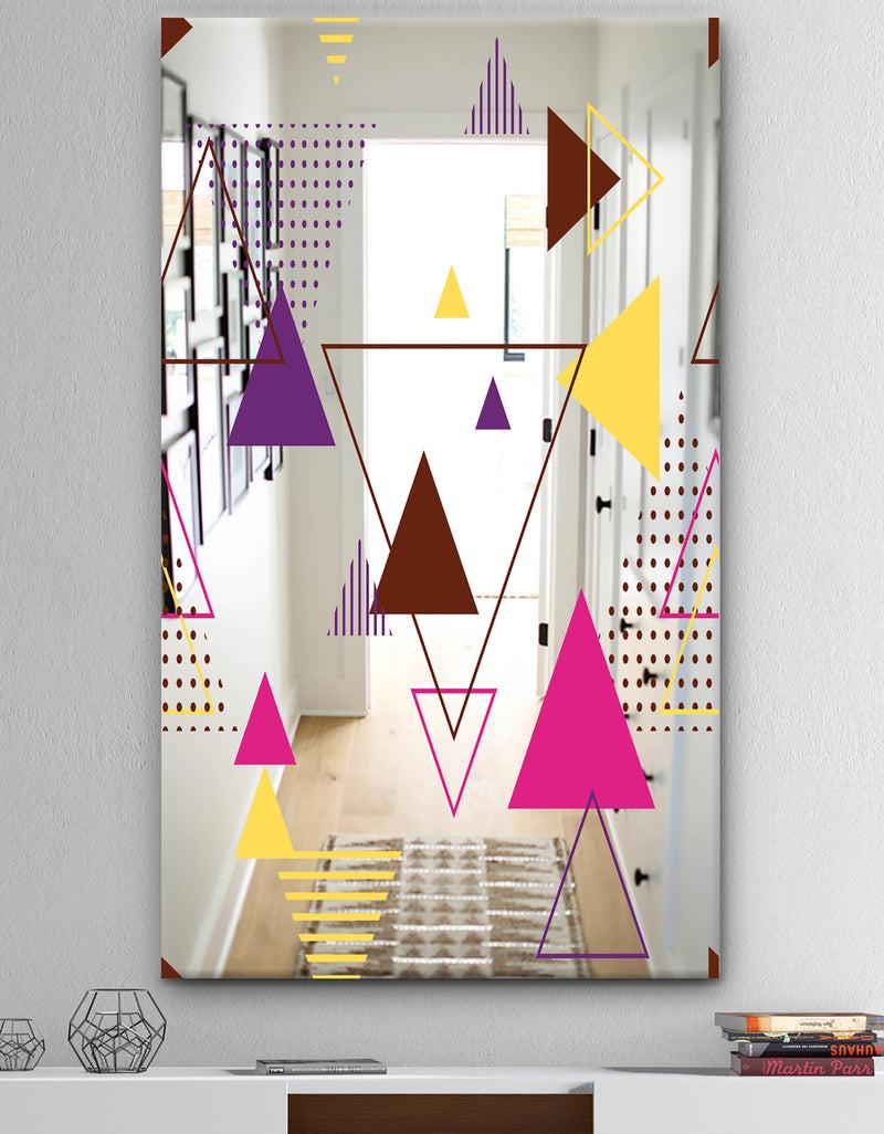 DesignQ Triangular Spacy Spheres 2 - Mid-Century Mirror - Contemporary Mirror