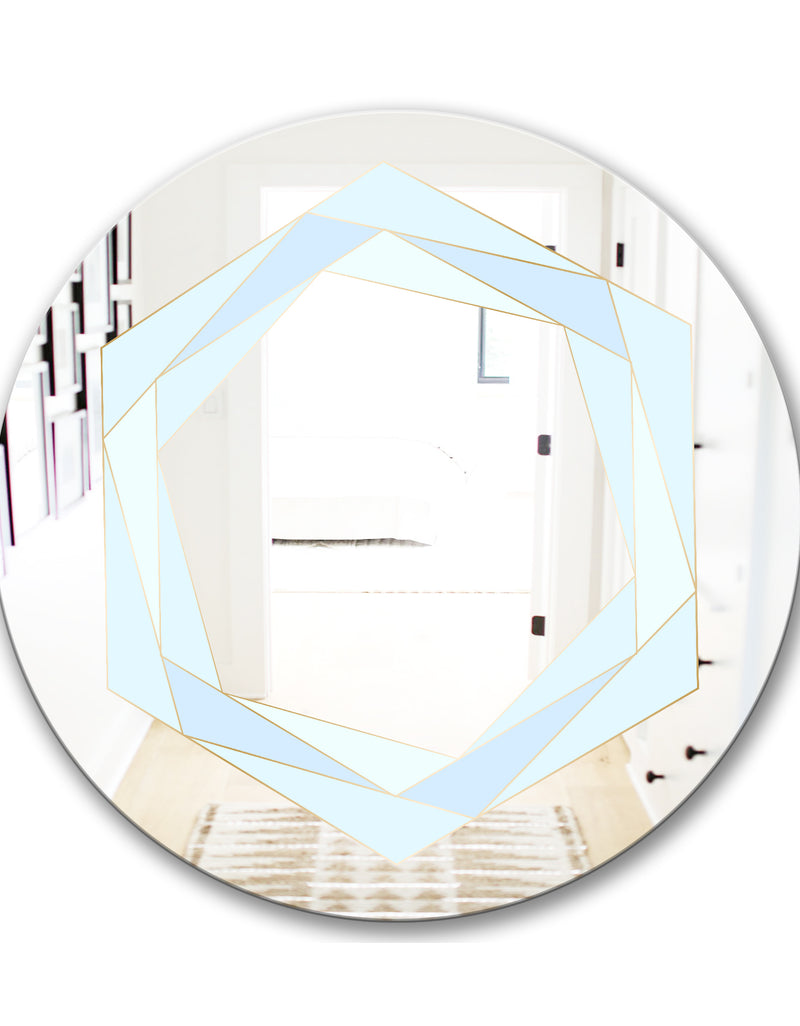 DesignQ Triangular Spacy Spheres 2 - Mid-Century Mirror - Oval Or Round Wall Mirror