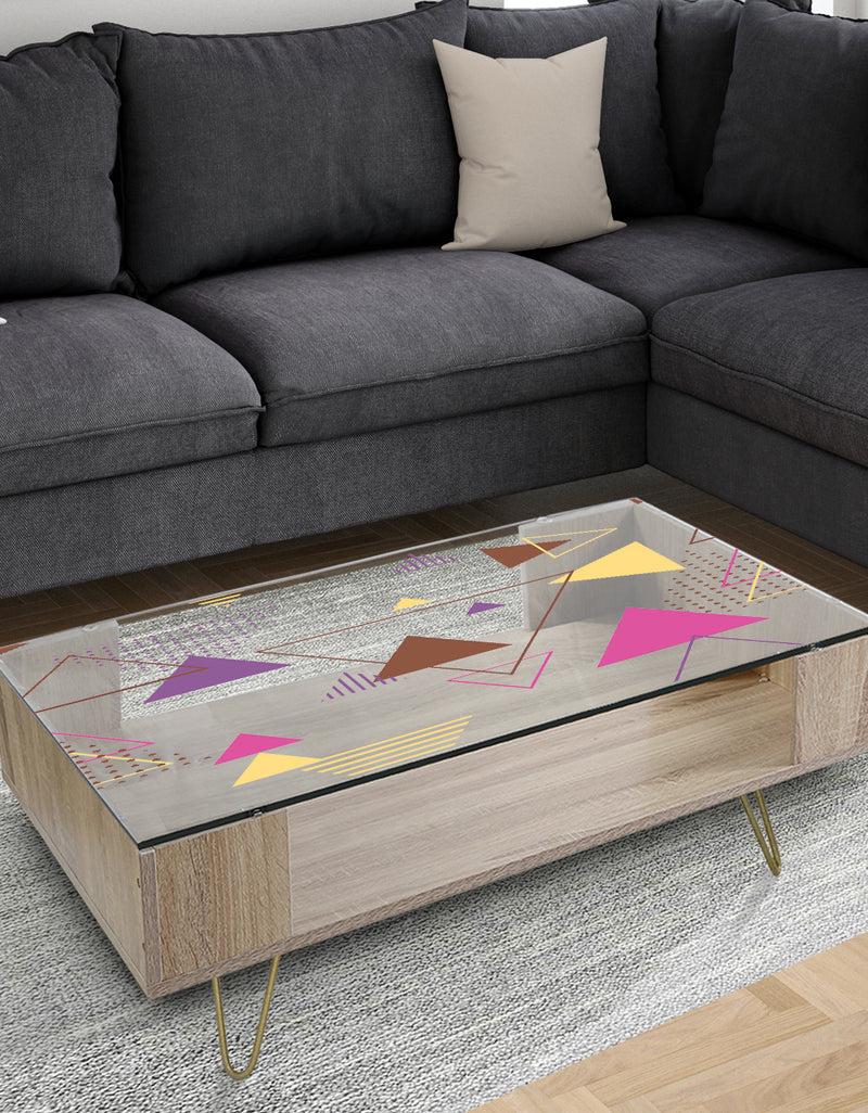 DesignQ Triangular Spacy Spheres 2 - Modern Coffee Table
