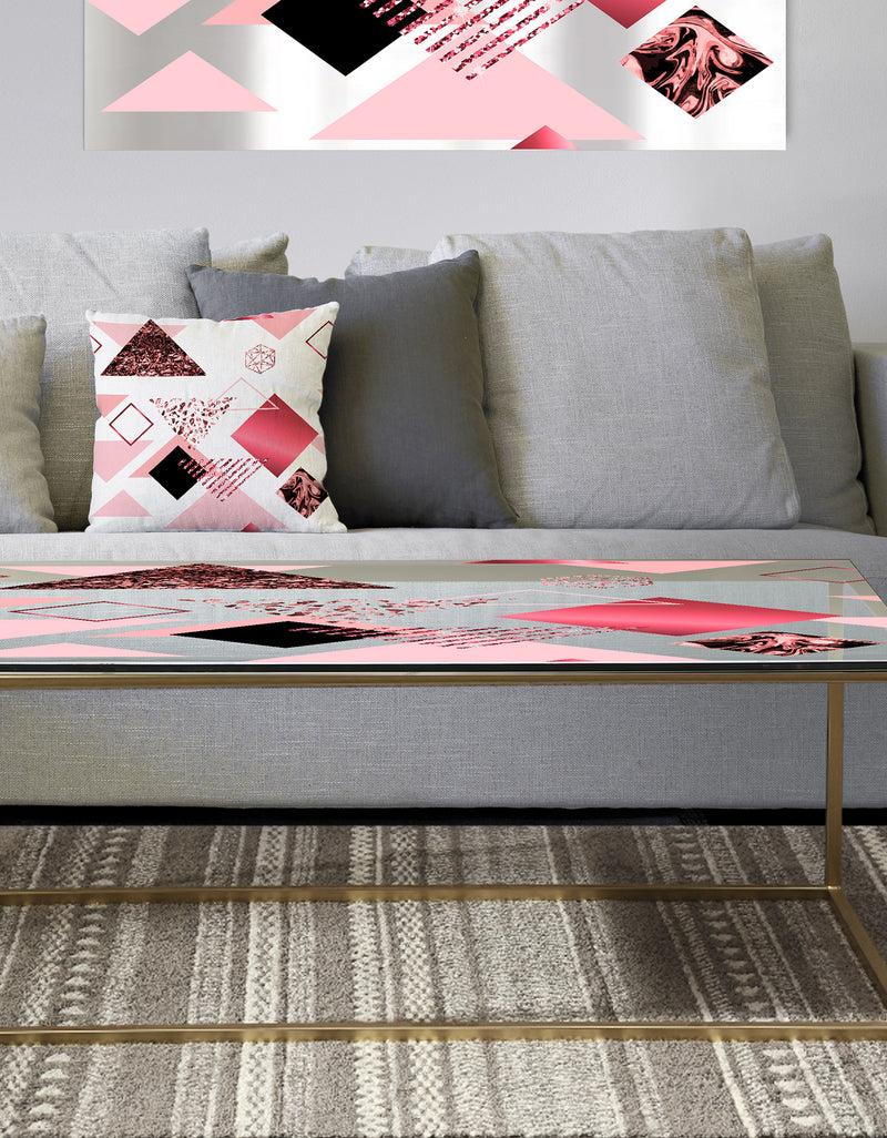 DesignQ Triangular Spacy Spheres 3 - Metal Modern Coffee Table