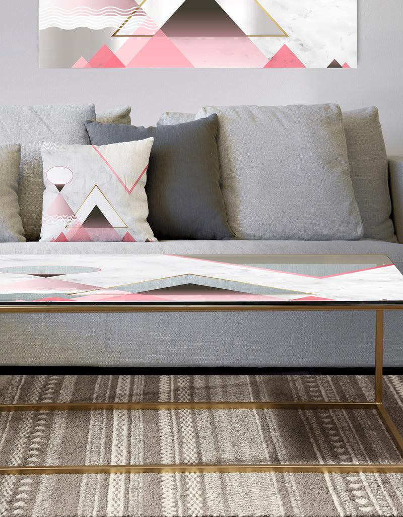 DesignQ Triangular Spacy Spheres 4 - Metal Modern Coffee Table