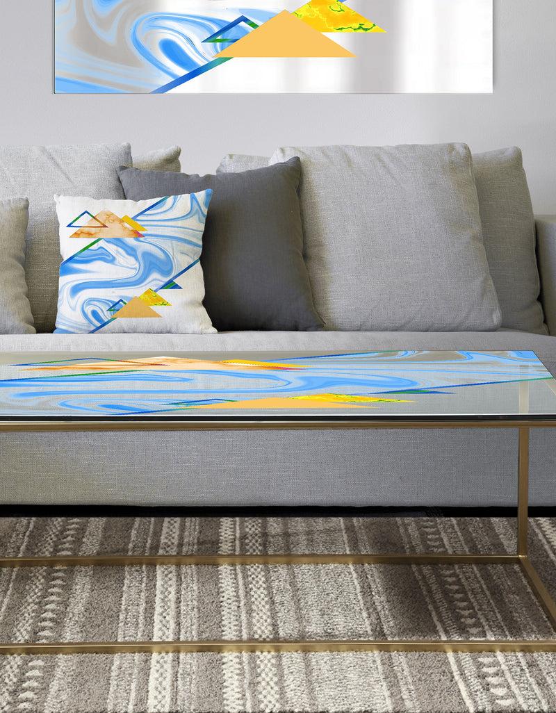 DesignQ Triangular Spacy Spheres 8 - Metal Modern Coffee Table