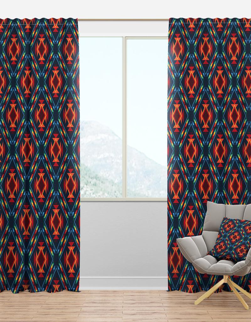 DesignQ Tribal Abstract Pattern - Bohemian & Eclectic Curtain Panels