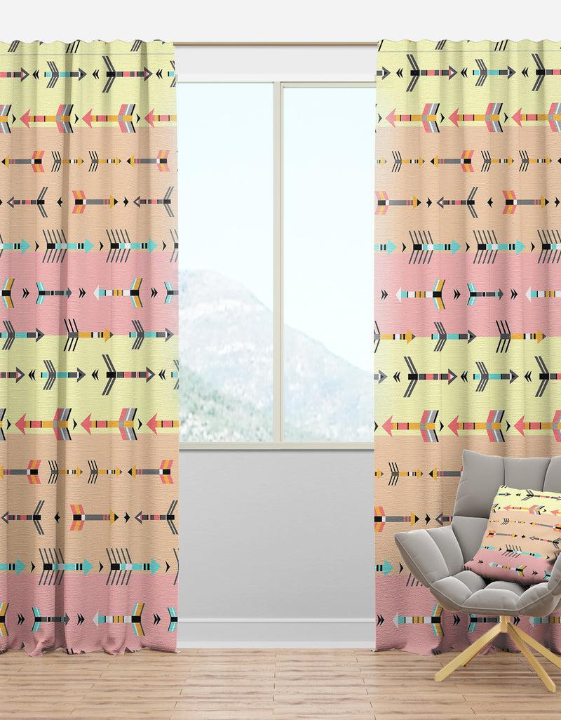 DesignQ Tribal Arrows Boho Pattern - Southwestern Curtain Panels